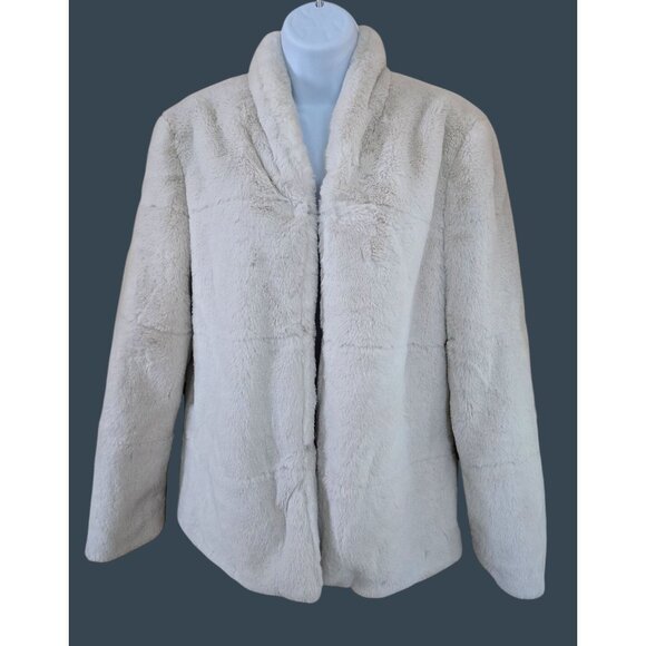 Simply Vera Vera Wang Faux Fur Jacket XS Off-White soft fairycore cottagecore - Picture 1 of 7